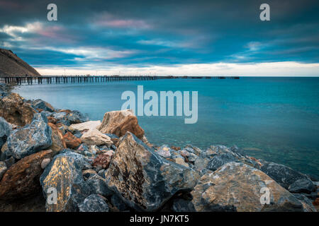 Rapid bay jetty view, Second Valley, Fleurieu Peninsula, South Australia Stock Photo