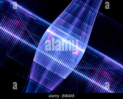 Colorful glowing quantum computer abstract background, futuristic technology, 3D rendering Stock Photo