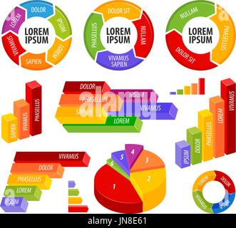 Business infographics. Chart, graph, diagram, graphic, statistics set icons. Vector illustration Stock Vector