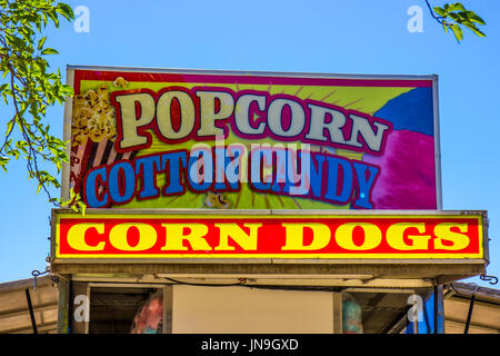 Refreshments Sign At Small County Fair Stock Photo