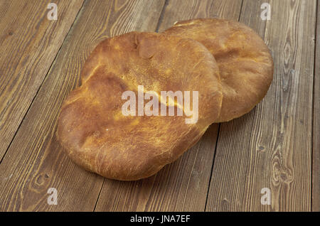 Taftan  -  leavened flour bread from Persian, Pakistani and Uttar Pradesh cuisines Stock Photo