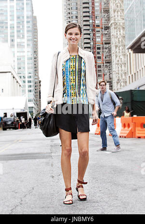 Fashion model Street Style. New York Fashion Week Stock Photo