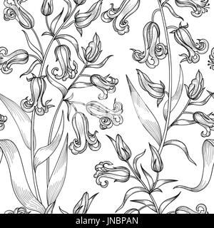 Floral seamless pattern. Flower background. Floral tile ornamental texture with flowers. Spring flourish garden Stock Photo