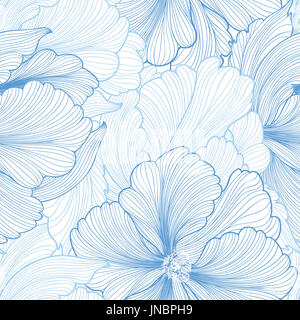 Floral seamless background. Vector pattern with beautiful peony flower. Gentle flourish background with pastel colors. Seamless patterns can be used i Stock Photo