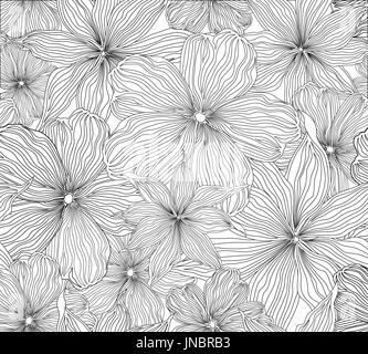 Floral seamless background. Vector pattern with beautiful peony flower. Gentle flourish background. Seamless patterns can be used in textile design, p Stock Photo