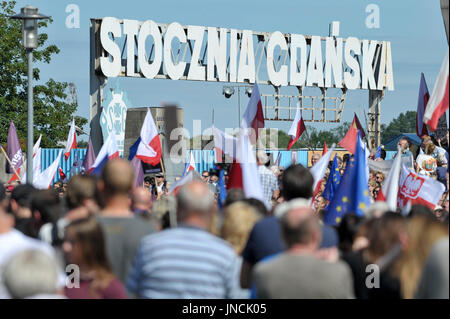 Protesters against the new judicial reforms on Solidarity Square in Gdansk, Poland. 22 July 2017 © Wojciech Strozyk / Alamy Stock Photo Stock Photo