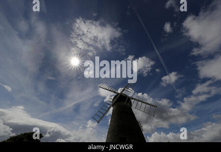 Warm weather at Whitburn Windmill in Sunderland. Stock Photo