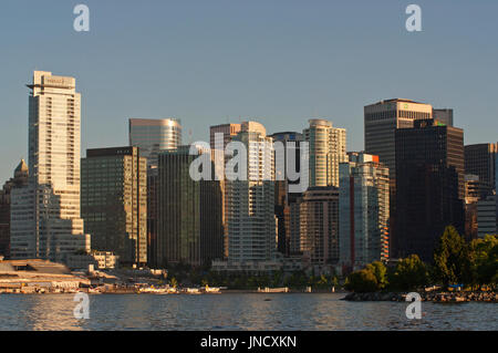 Vancouver downtown and float plane terminal, Vancouver, British Columbia, Canada Stock Photo