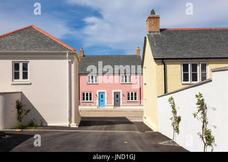 Houses on the Nansledan 540 acre new build housing project at Newquay, Cornwall, built in conjunction with the Duchy of Cornwall. Stock Photo