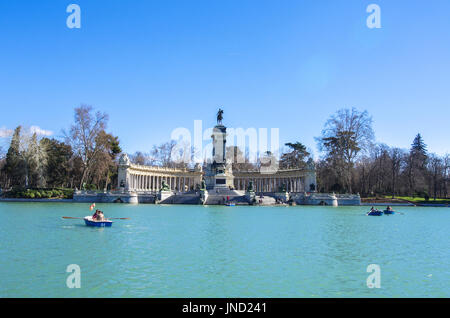 Monument to Alfonso XII at the Buen Retiro Park in Madrid, Spain Stock Photo