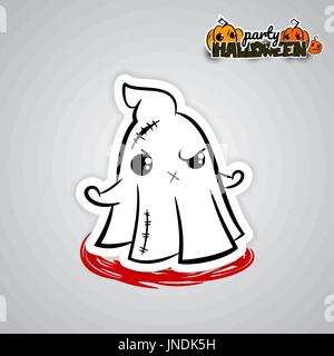 Helloween evil ghost voodoo doll pop art comic Stock Vector