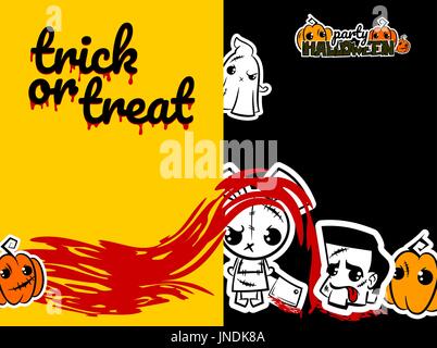 Helloween evil voodoo doll pop art comic Stock Vector