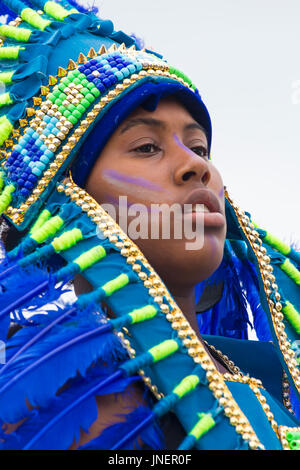 Swanage, Dorset, UK. 30th July, 2017. Visitors flock to Swanage to watch the procession parade, as part of Swanage Carnival week. The theme this year is Swanage Goes Global for participants to show the national dress or characteristics of their favourite country. Participants take part in the carnival procession. Credit: Carolyn Jenkins/Alamy Live News Stock Photo