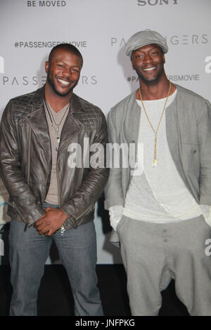 Aldis Hodge, Edwin Hodge at the Passengers Premiere at the Westwood ...