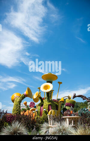 Seoul, South Korea - September 26, 2013 : The Architecture and unidentified tourists are in Everland Resort, Yongin City, South Korea, on September 26 Stock Photo