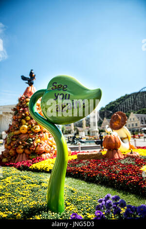 Seoul, South Korea - September 26, 2013 : The Architecture and unidentified tourists are in Everland Resort, Yongin City, South Korea, on September 26 Stock Photo