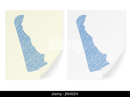 Delaware scribble map on a white background. Stock Photo