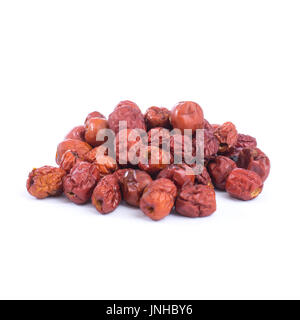 dried jujube fruits, chinese herbal medicine isolated on white background Stock Photo