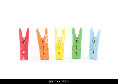 Colorful decorative clips isolated on white background Stock Photo