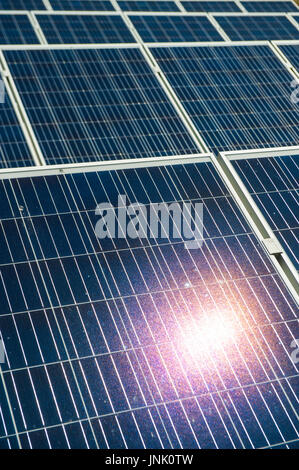 Solar panels in a hot country Stock Photo