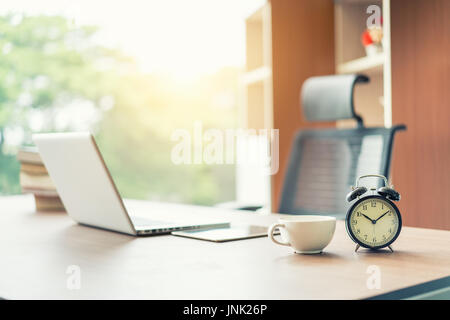 Workspace in office, coffee break, business situation. Stock Photo