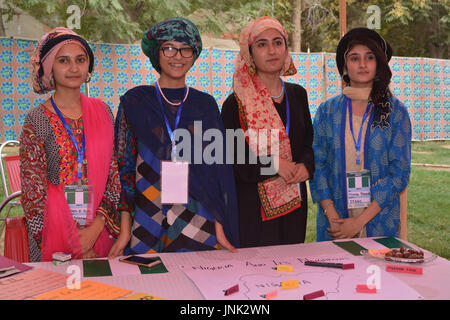 QUETTA, PAKISTAN. July-29 2017: Girls Student are standing at the stall during global village activity in third three days model united nations Quetta Stock Photo