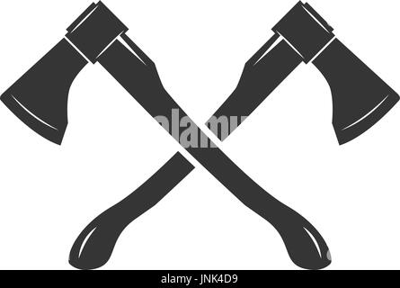 Crossed axes isolated on white background. Vector illustration Stock Vector