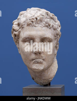 Meleager, head from a statue of the same type. Rome. 1st-2nd century AD. Marble. Mythology Stock Photo