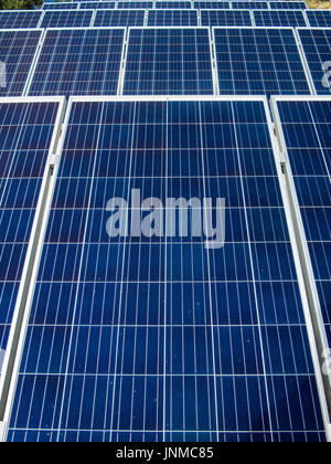 Solar panels in a hot country Stock Photo