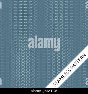 seamless pattern with silver hexagons on gray-blue background Stock Vector