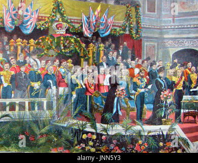1901 - painting of  Duke of Cornwall & York (son of King Edward VII) opening first Federal Parliament in Australia Stock Photo