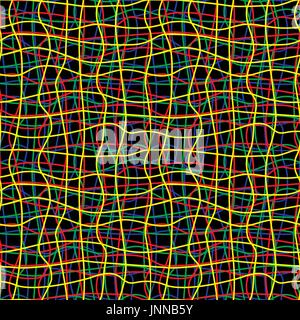 Intricate colored wires abstract seamless pattern. Vector illustration. Stock Vector