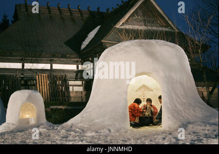 An Igloo Made Of Snow At The Yokote Kamakura Winter Festival In Akita Prefecture Japan Stock Photo Alamy