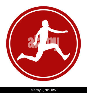 sports sign icon male athlete jumper a triple jump Stock Photo