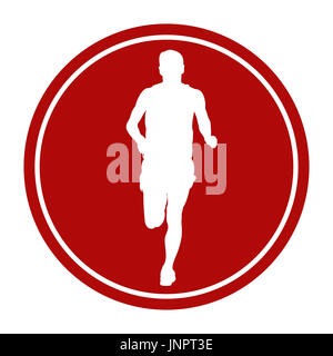 sports sign icon male runner athlete running Stock Photo