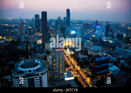 City skyline at night, Bangkok, Thailand Stock Photo