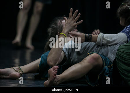 contact dancers, dance performance, improvisation Stock Photo