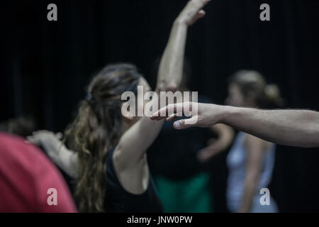 contact dancers, dance performance, improvisation Stock Photo