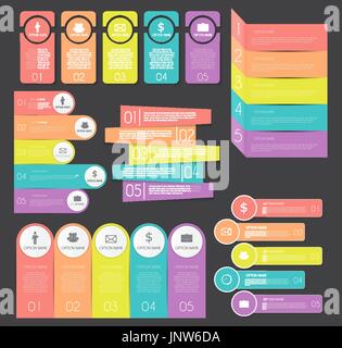 Infographic Templates Collection Set for Business Vector Illustration Stock Vector