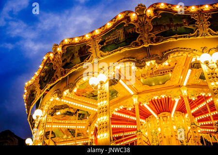 Detail of a carousel in Reims, FRance Stock Photo