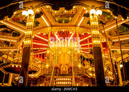 Detail of a carousel in Reims, FRance Stock Photo