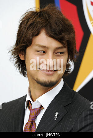 SAPPORO, Japan - Nippon Ham Fighters top draft pick Yu Darvish speaks at a  press conference in Sapporo on March 10 after the Pacific League club  lifted their dormitory suspension imposed on