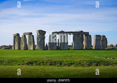Salisbury, United Kingdom - November 13, 2016: Stonehenge - one of the wonders of the world and the best-known prehistoric monument in Europe Stock Photo