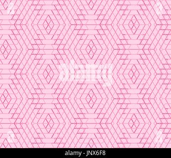Seamless geometric pattern, hexagon abstract background, pink vector universal wallpaper Stock Vector