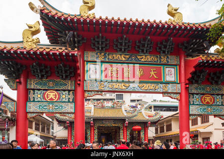 Bangkok, Thailand - February 18, 2015: Crowds at the celebration of the Chinese New Year in Chinatown, Bangkok. Stock Photo