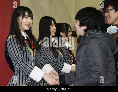 Members Of Japanese Girl Group Akb48 Team8 Attend The 2016 Young Choice Youku Awards In Beijing China 21 December 2016 Stock Photo Alamy