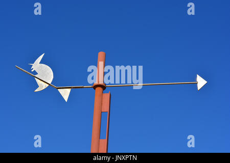 Weather vane to show wind direction, in the form of a witch flying on a broomstick Stock Photo