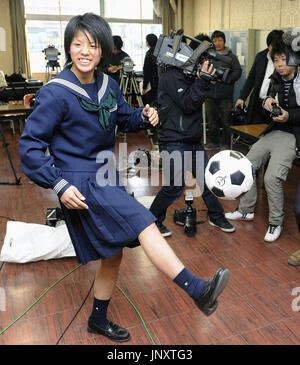 SENDAI, Japan - Mai Kyokawa, an 18-year-old striker at Tokiwagi