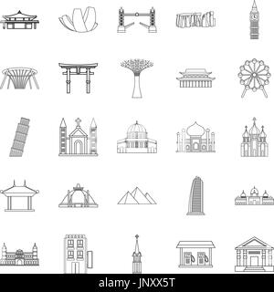 Formation icons set, outline style Stock Vector