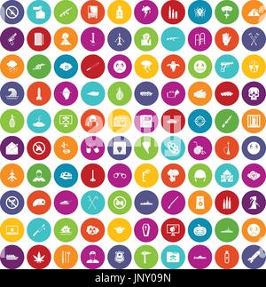 100 oppression icons set color Stock Vector